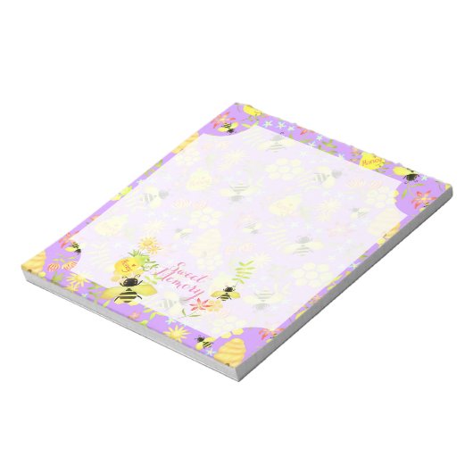 Bloc-note Abeille de miel violet (Tourné)