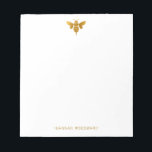 Bloc-note Abeille d'or métallique personnalisée<br><div class="desc">Une élégante plaquette personnalisée en or métallique.</div>