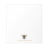 Bloc-note Abeille d'or personnalisée (Devant)