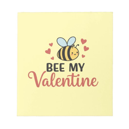Bloc-note Abeille mignonne Ma Valentine (Devant)