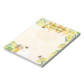 Bloc-note Abeilles bourdonnes fleurs jaunes nom entreprise (Tourné)