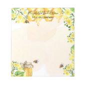 Bloc-note Abeilles bourdonnes fleurs jaunes nom entreprise (Devant)