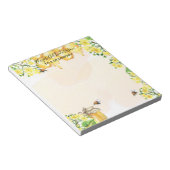 Bloc-note Abeilles butineuses fleurs jaunes nom entreprise (Incliné)