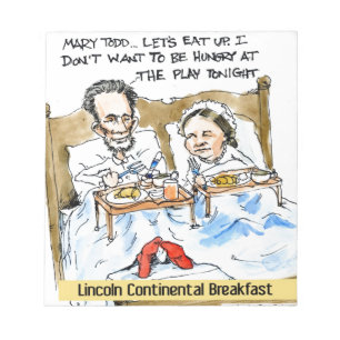 Bloc-note Abraham Lincoln & Mary Todd Petit-déjeuner au lit