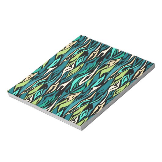 Bloc-note Abstract black turquoise (Tourné)