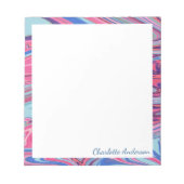 Bloc-note Abstract Marbled Art in Blue and Pink Personalized (Devant)