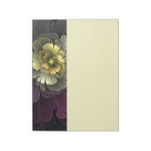 Bloc-note Abstract Modern Purpur Khaki Gray Fractal Flower (Tourné)