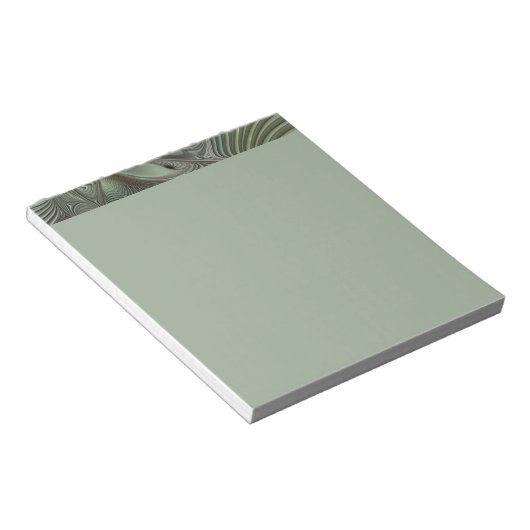 Bloc-note Abstract Olive Sage Green Gray Fractal Art Fantasy (Incliné)