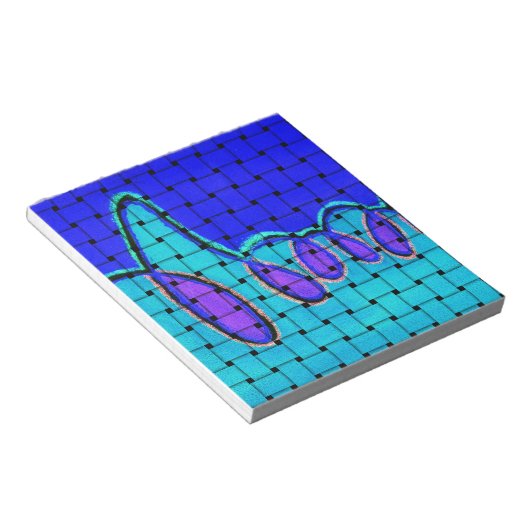 Bloc-note Abstrait bleu français avec texture tissée (Incliné)