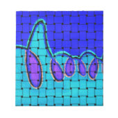 Bloc-note Abstrait bleu français avec texture tissée (Devant)