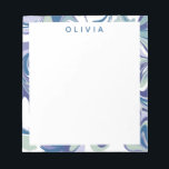 Bloc-note Abstrait bracelet en marbre bleu élégant personnal<br><div class="desc">Un marbrage abstrait amusant tournoie le design graphique dans une palette colorée de vert minty doux,  perwinkle,  bleu,  et violet,  personnalisée avec votre nom ou mot de choix.</div>