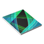 Bloc-note Abstrait, géométrique, vert, bleu, noir (Incliné)