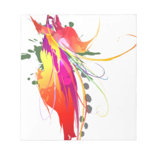 Bloc-note Abstrait Oiseau de Paradise Paint Splatters