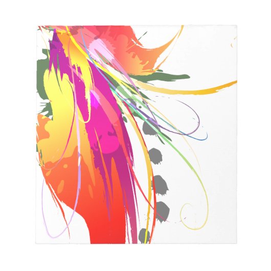 Bloc-note Abstrait Oiseau de Paradise Paint Splatters (Devant)