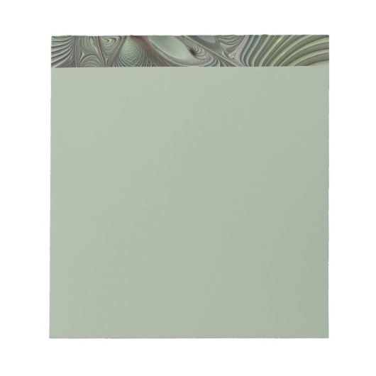 Bloc-note Abstrait Olive Sage Vert Gris Art Fractal Fantaisi (Devant)
