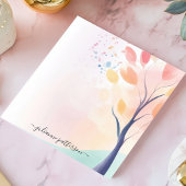 Bloc-note Abstrait Pastel Aquarelle Arbre Nom personnalisé