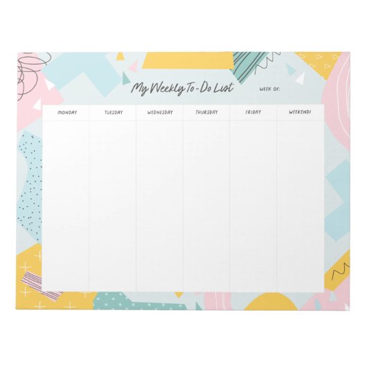Bloc-note Abstrait Pastel Weekly Planner (Devant)
