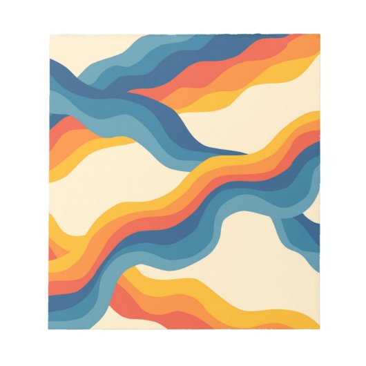 Bloc-note Abstrait Retro Bleu Bleu Verre Gras Moderne (Devant)