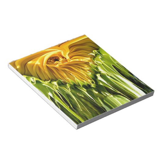 Bloc-note Abstrait tournesol rétro funky, géométrie effrayée (Incliné)