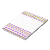 Bloc-note Abstrait vert pourpre motif + points fleurs coeur (Tourné)