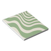 Bloc-note Abstrait vert Wavy Stripe élégant printemps été (Incliné)