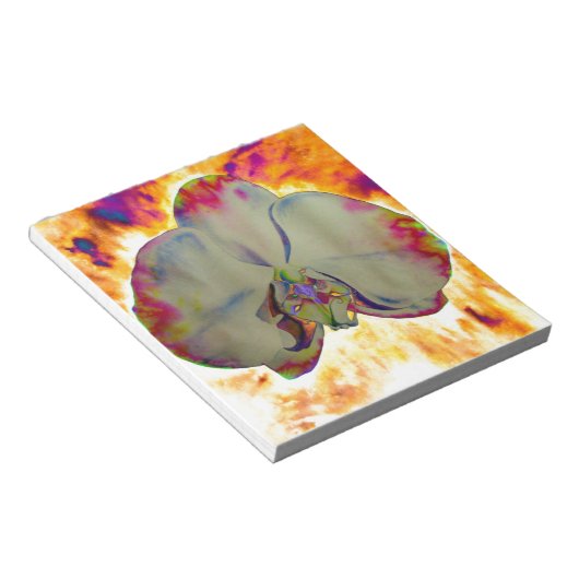 Bloc-note Abstraite peinture d'orchidée tropicale fleurie (Incliné)