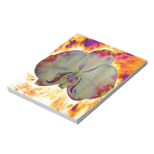 Bloc-note Abstraite peinture d'orchidée tropicale fleurie (Tourné)