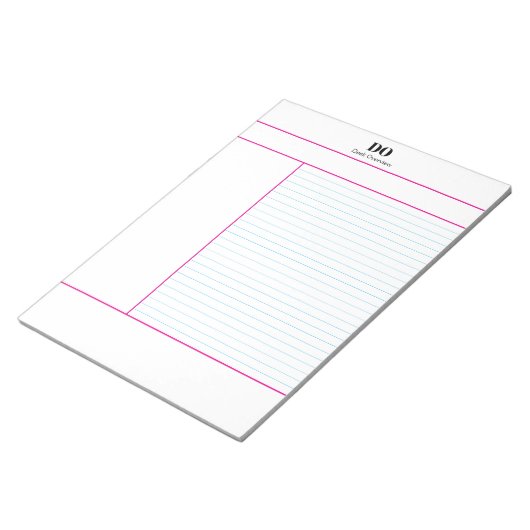 Bloc-note Academic School Monogram Name Lecture Notepad (Incliné)