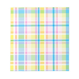 Bloc-note Accessoires motifs écossais rose jaune