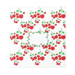 Bloc-note Accessoires personnalisables motif cerise rouge Le