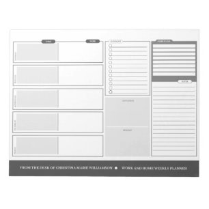 Bloc-note Accueil et travail Planificateur de bureau gris he