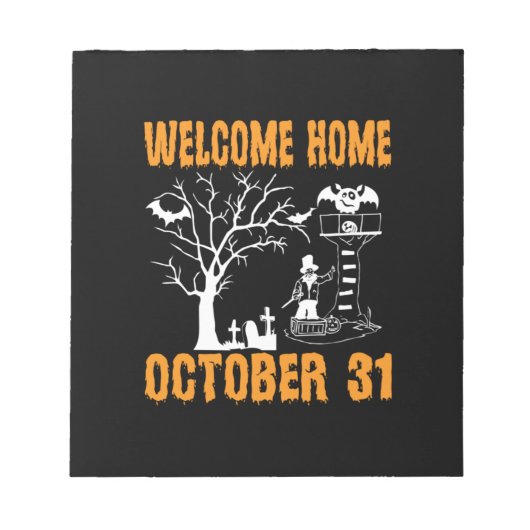 Bloc-note Accueil Halloween Accueil Octobre Anniversaire (Devant)