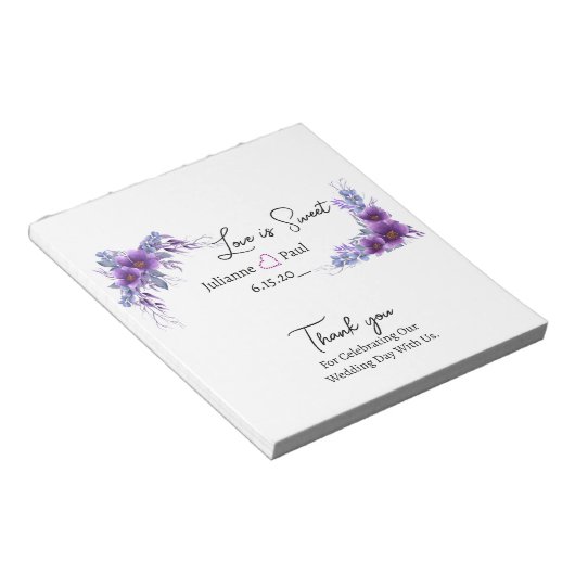Bloc-note Accueil Mariage Candy Bar Wrapper Party Favoriser (Incliné)