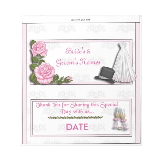 Bloc-note Accueil Mariage Candy Bar Wrapper Party Favoriser (Devant)