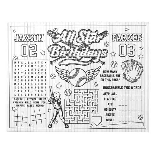 Bloc-note Activité de coloriage conjoint d'anniversaire de b (Devant)