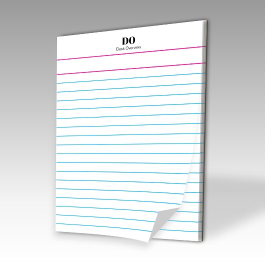 Bloc-note Add Your Name Monogram Extra Wide Ruled Notepad