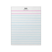 Bloc-note Add Your Name Monogram Extra Wide Ruled Notepad (Tourné)