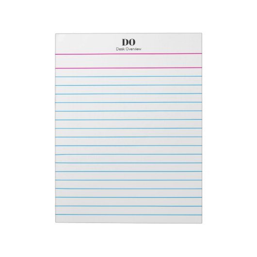 Bloc-note Add Your Name Monogram Extra Wide Ruled Notepad (Tourné)