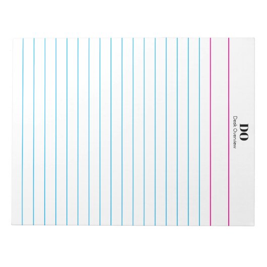 Bloc-note Add Your Name Monogram Extra Wide Ruled Notepad (Devant)