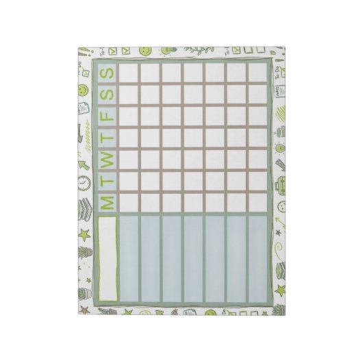 Bloc-note ADHD Dopamine Weekly Habit Tracker Planner (Tourné)