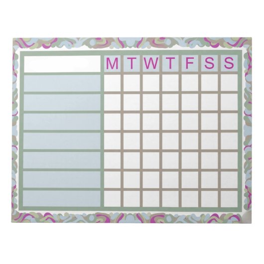 Bloc-note ADHD  Productivity Planner Weekly Checklist (Devant)