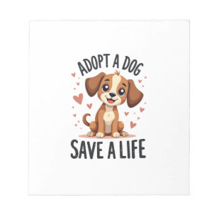 Bloc-note Adopter un chien sauve une vie Vintage Chiot migno