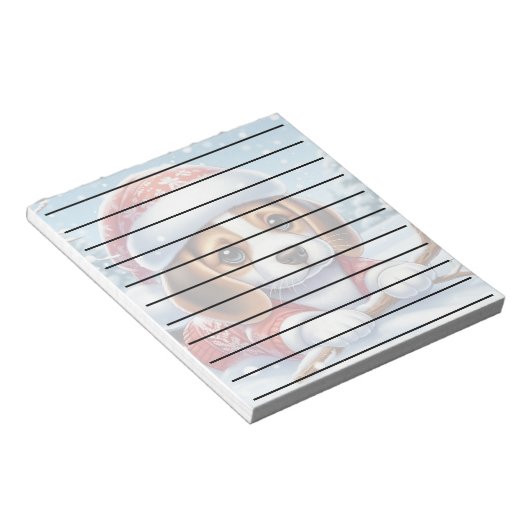 Bloc-note Adorable Beagle chiot en tenue de Noël (Incliné)