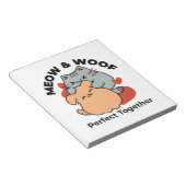 Bloc-note Adorable chat et chien Hug - Meow & Woof Design (Incliné)