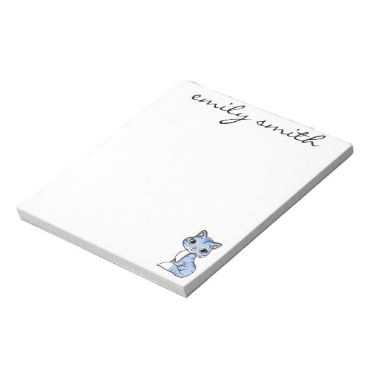 Bloc-note Adorable chat personnalisé et ajouter un nom (Tourné)