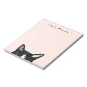 Bloc-note Adorable Curious Peeking Chat et ajouter le nom (Tourné)