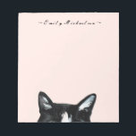 Bloc-note Adorable Curious Peeking Chat et ajouter le nom<br><div class="desc">Chat curieux et votre nom ou votre texte en joli script.</div>