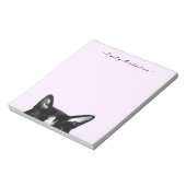 Bloc-note Adorable Curious Peeking Chat et ajouter le nom (Tourné)