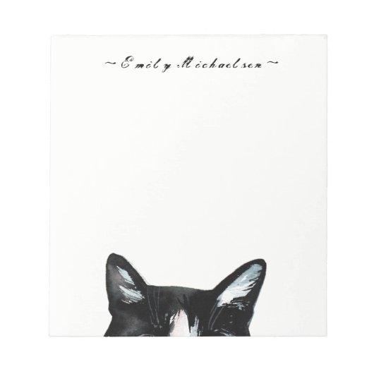 Bloc-note Adorable Curious Peeking Chat et ajouter le nom (Devant)