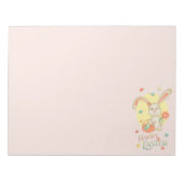 Bloc-note Adorable Lapin Joyeux Pâques Blush Rose (Devant)